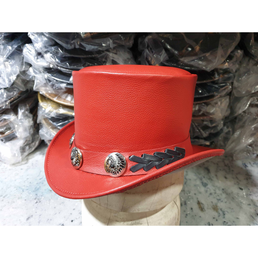 Native Indian Head Band El Dorado Leather Top Hat (2).jpg