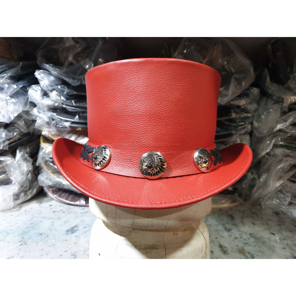 Native Indian Head Band El Dorado Leather Top Hat (3).jpg