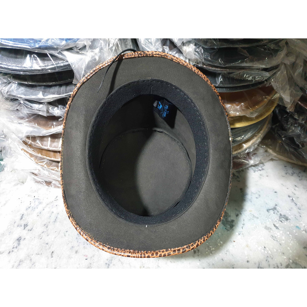 Crocodile Eye Band Tan Leather Top Hat (13).jpg