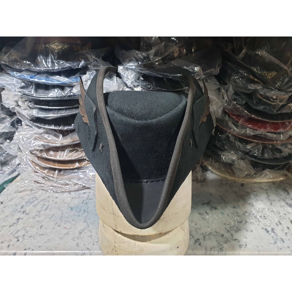 Bloodborn 4 Hunters Black Suede Leather Hat 2