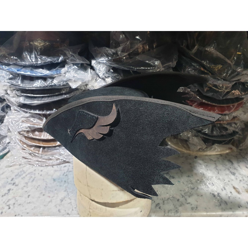 Bloodborn 4 Hunters Black Suede Leather Hat 4