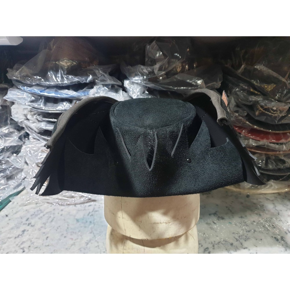 Bloodborn 4 Hunters Black Suede Leather Hat 5