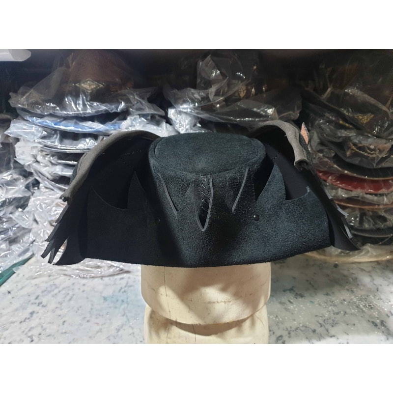 Bloodborn 4 Hunters Black Suede Leather Hat 5