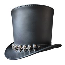 stovepiper black leather top hat