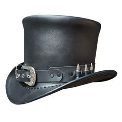 peacekeeper black leather top hat