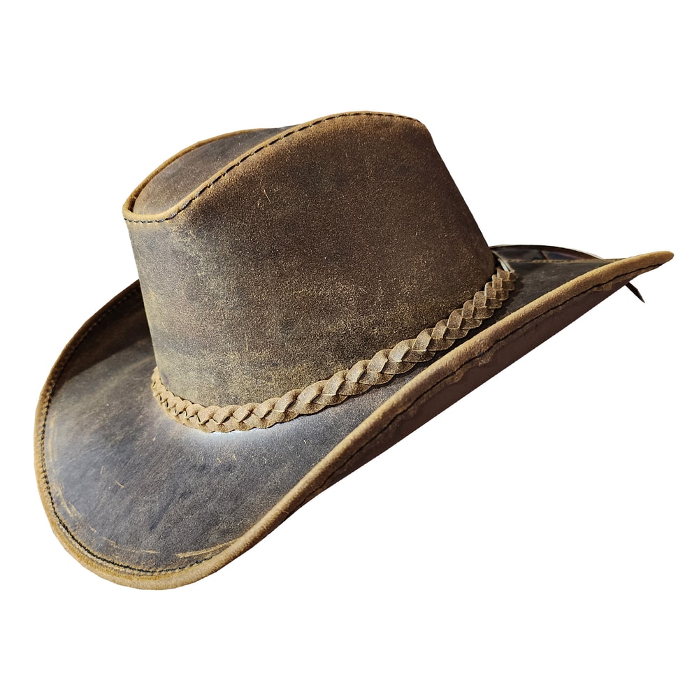 Texas Western Icon Cowboy Rusty Brown Leather Hat 0