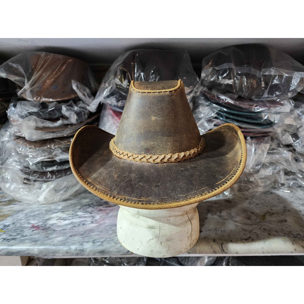 Texas Western Icon Cowboy Rusty Brown Leather Hat 2