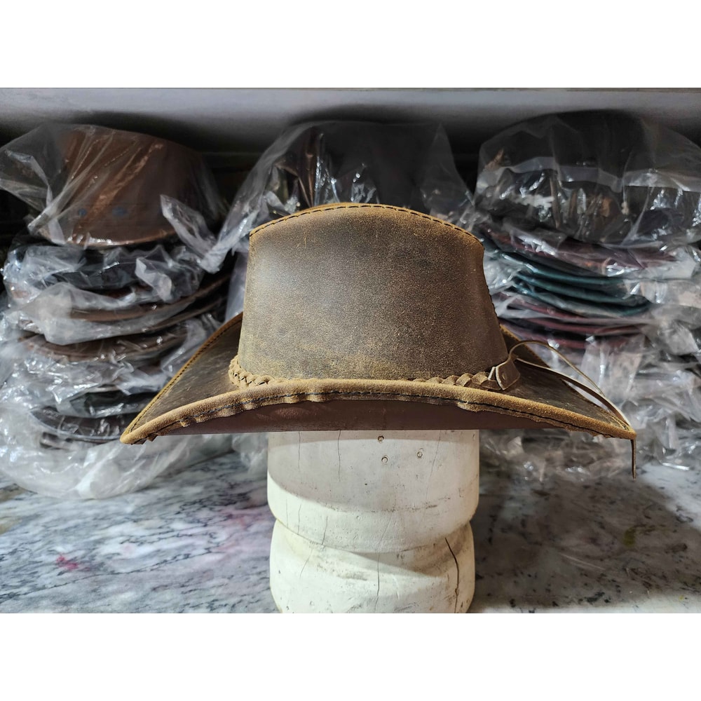 Texas Western Icon Cowboy Rusty Brown Leather Hat 3