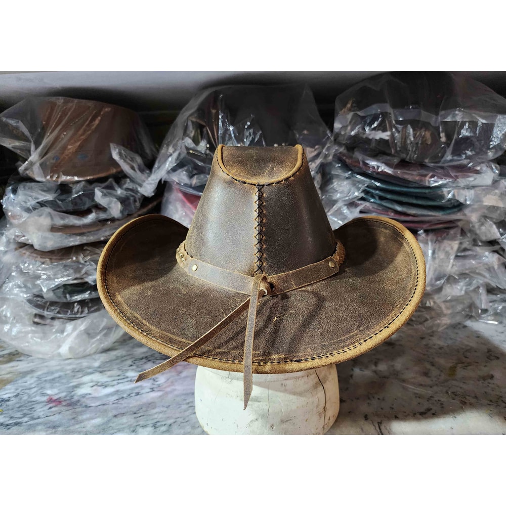 Texas Western Icon Cowboy Rusty Brown Leather Hat 5
