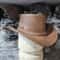 Western Australian Cowboy Outback Tan Leather Hat 4