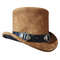 Western Rodeo Flower Carved Concho Band Eldorado Suede Leather Top Hat 0