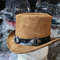 Western Rodeo Flower Carved Concho Band Eldorado Suede Leather Top Hat 1