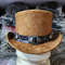 Western Rodeo Flower Carved Concho Band Eldorado Suede Leather Top Hat 2