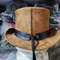 Western Rodeo Flower Carved Concho Band Eldorado Suede Leather Top Hat 5