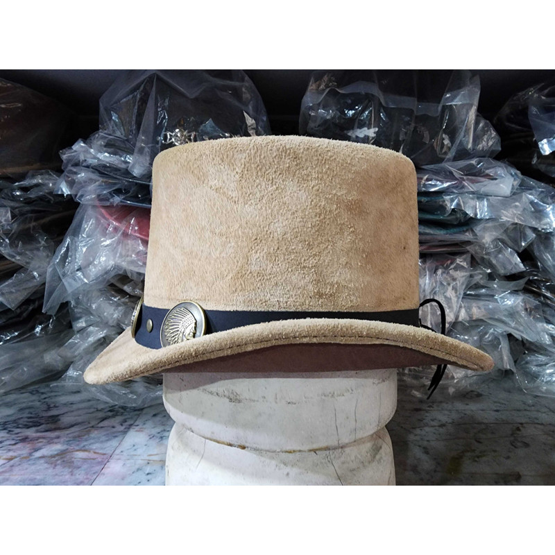 Native Indian Head Band El Dorado Suede Leather Top Hat 3