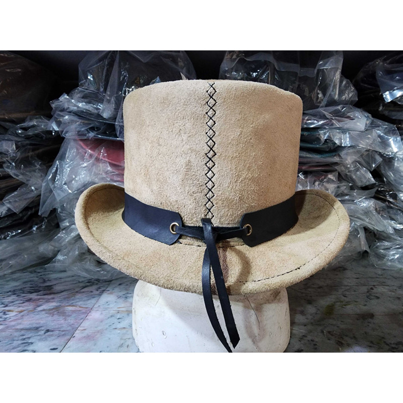 Native Indian Head Band El Dorado Suede Leather Top Hat 5