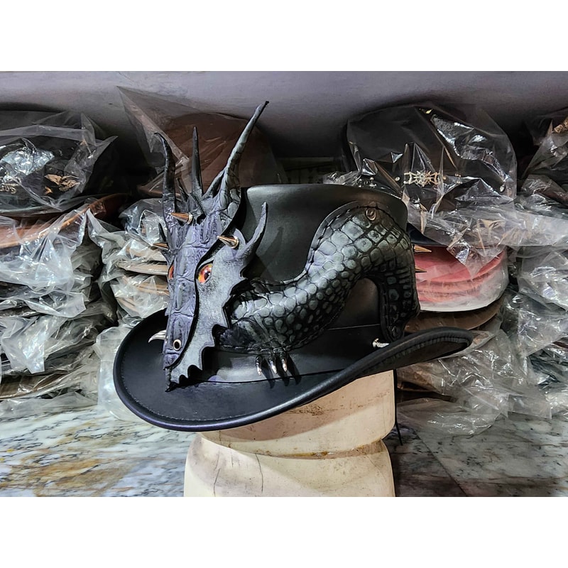 Dragon Of Darkness Leather Top Hat 2