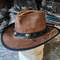 Cyclone Western Brown Leather Cowboy Hat 1