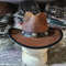 Cyclone Western Brown Leather Cowboy Hat 2