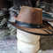 Cyclone Western Brown Leather Cowboy Hat 5