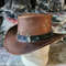 Stag Hunters Brown Leather Cowboy Hat 1