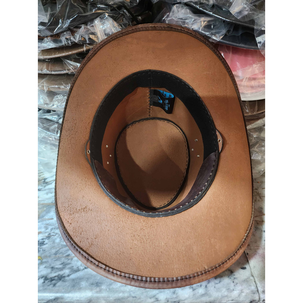Stag Hunters Brown Leather Cowboy Hat 6