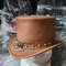 Gothic Skull Band Eldorado Leather Top Hat 1
