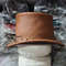 Gothic Skull Band Eldorado Leather Top Hat 3