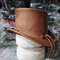 Gothic Skull Band Eldorado Leather Top Hat 4