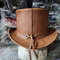 Gothic Skull Band Eldorado Leather Top Hat 5