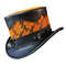 Steampunk Victorian Black Leather Top Hat 0