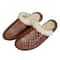 Shearling Crocodile Texture Leather Slippers 0