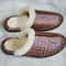 Shearling Crocodile Texture Leather Slippers 2