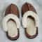 Shearling Crocodile Texture Leather Slippers 4