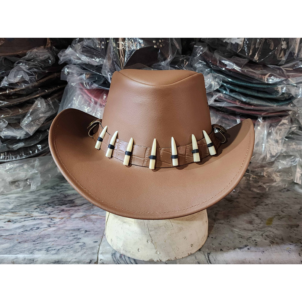Bushman Style Leather Outback Hat 4