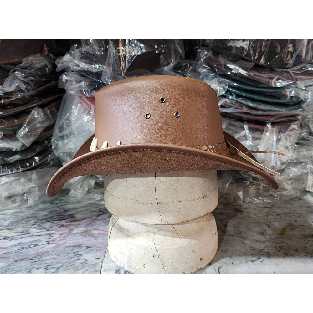 Bushman Style Leather Outback Hat 5