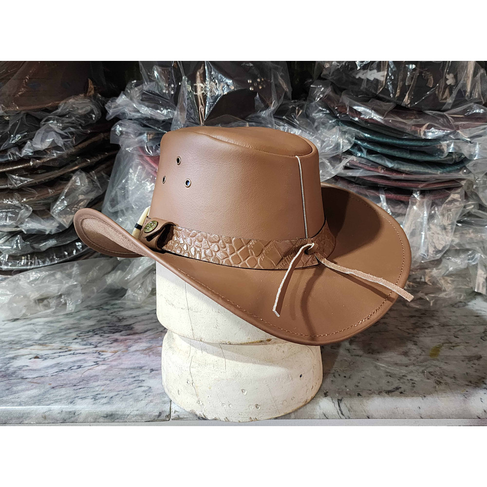 Bushman Style Leather Outback Hat 6