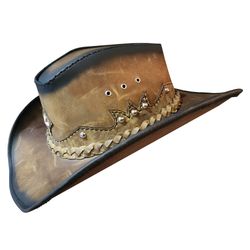 texas western icon cowboy smoky edges leather hat