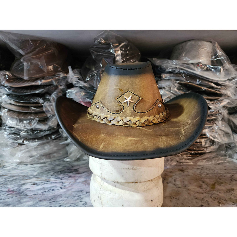 Texas Western Icon Cowboy Smoky Edges Leather Hat 2