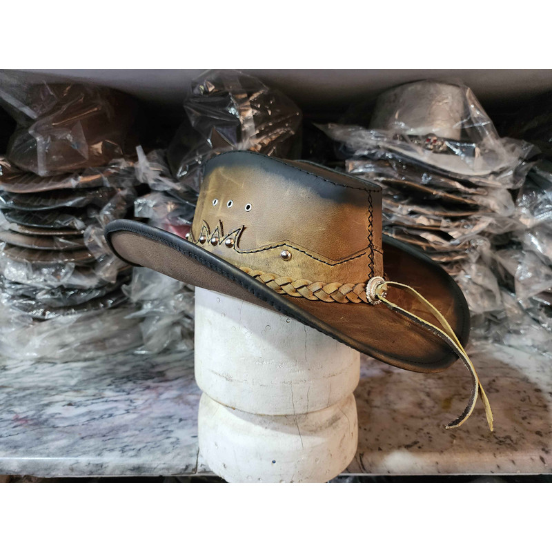Texas Western Icon Cowboy Smoky Edges Leather Hat 4