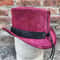 Vintage Fashion Suede Leather Top Hat 5