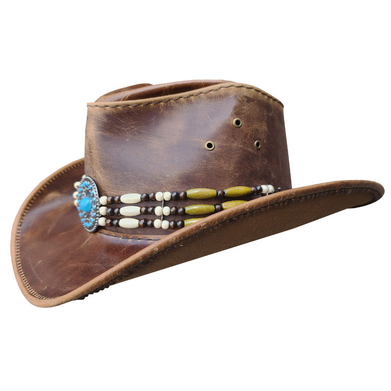 Vintage Western Cowboy Hat With Beaded Hat Band 0