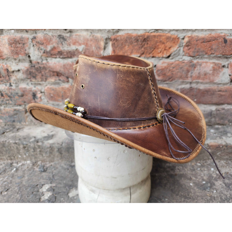 Vintage Western Cowboy Hat With Beaded Hat Band 4