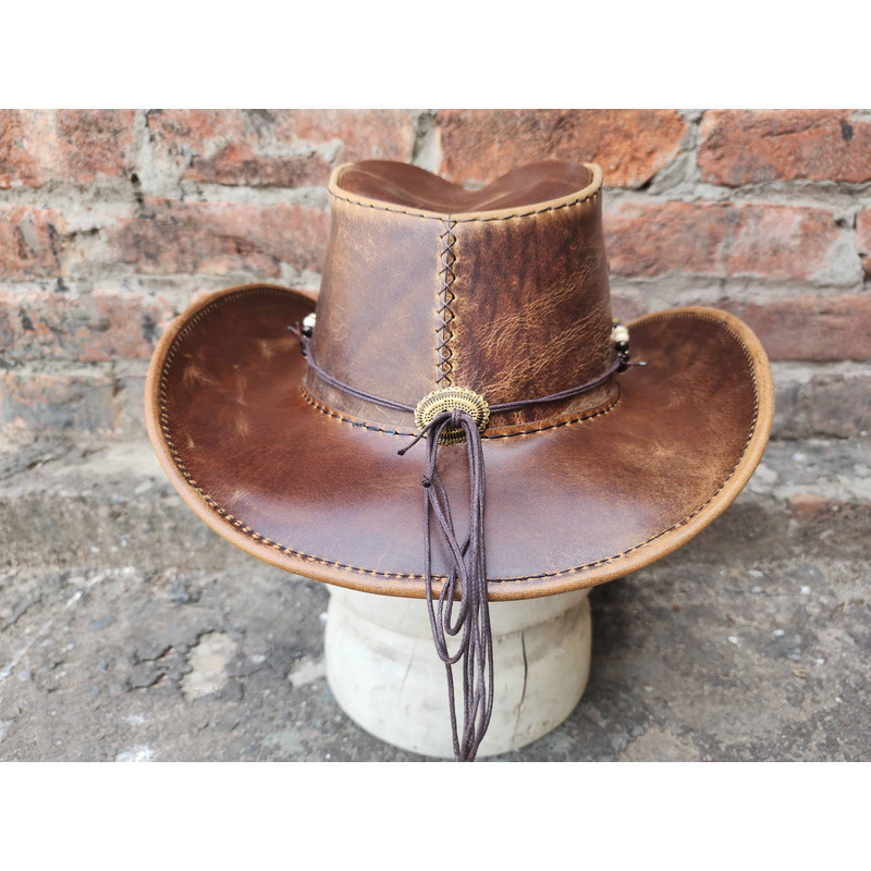 Vintage Western Cowboy Hat With Beaded Hat Band 5