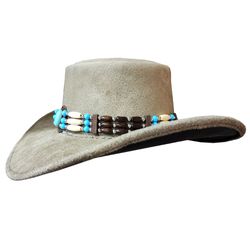 western gambler suede leather cowboy hat