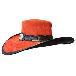 unisex western red suede leather cowboy hat