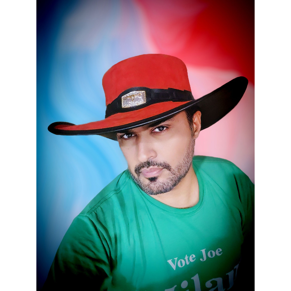 Unisex Western Red Suede Leather Cowboy Hat 4