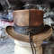 Rough Rider Vintage Leather Steampunk Top Hat 5