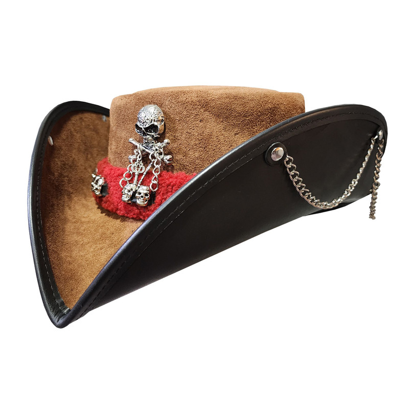 Gothic Fantasy Steampunk Suede Leather Hat 0