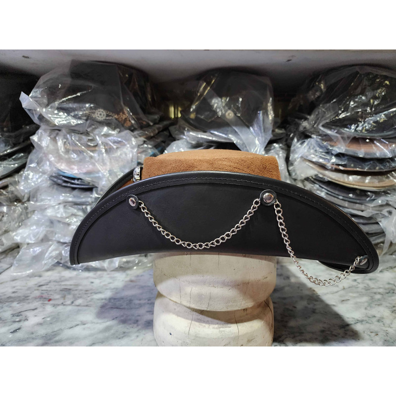 Gothic Fantasy Steampunk Suede Leather Hat 4